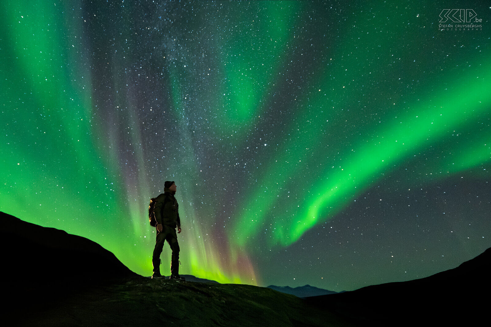 Norway - Storsteinnes - Northern lights - Selfie Last selfie with some northern lights. The last and unforgettable night in the far north and the end of a beautiful photography trip Stefan Cruysberghs